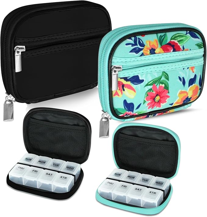 Serfeymi Weekly Travel Pill Organizer Pill Case