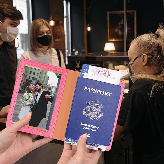 Herain Passport Holder for Travel Cruise Essentials 2 Pcs, Passport Cover