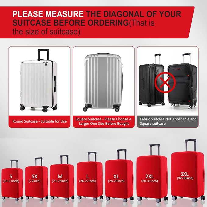 Travel Luggage Cover Suitcase Protector Scratch-Resistant Fit 19-31 Inch