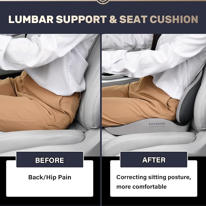 Coverado Seat Cushion and Lumbar Support Pillow