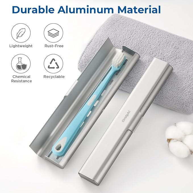 Aluminum Toothbrush Travel Case, Portable Travel Toothbrush Holder, Durable