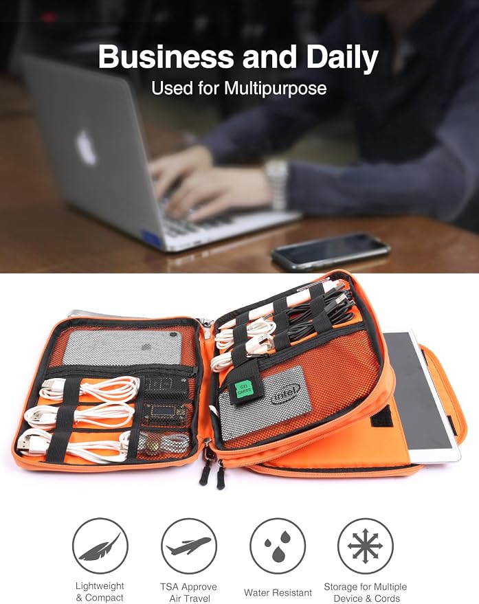 Luxtude Travel Cable Organizer Bag, Electronic Organizer Travel Case Large