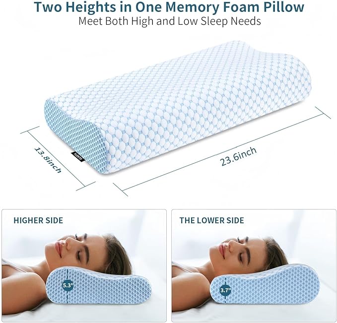 Cervical Pillow for Neck Pain Relief, Contour Memory Foam Pillows for Sleeping