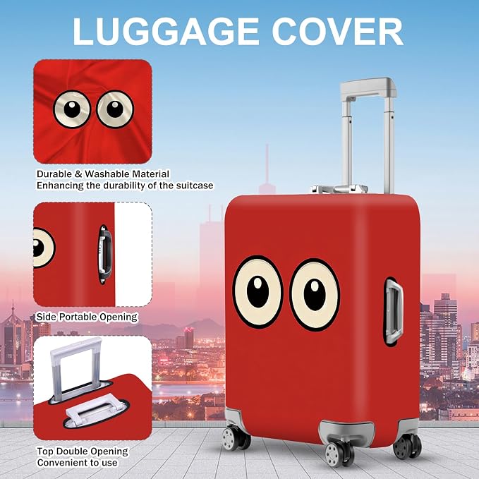 ANNA QUEEN Funny Cartoon Eyes Luggage Cover, Travel Suitcase Cover