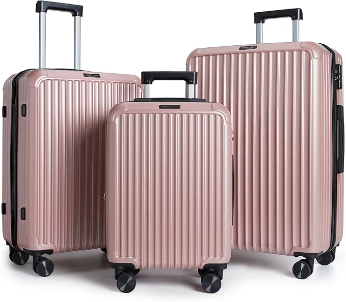 LIGHT FLIGHT Luggage Sets, Durable Hard Shell 3 Piece Set Suitcase