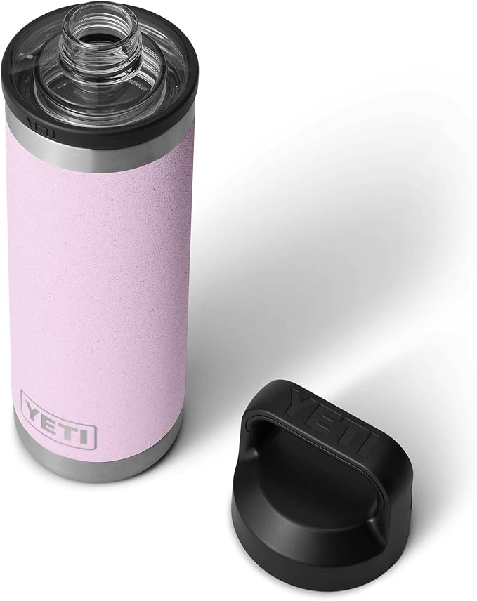 YETI Rambler 18 oz Bottle, Vacuum Insulated, Leakproof, Stainless Steel with Chug Cap, Cherry Blossom