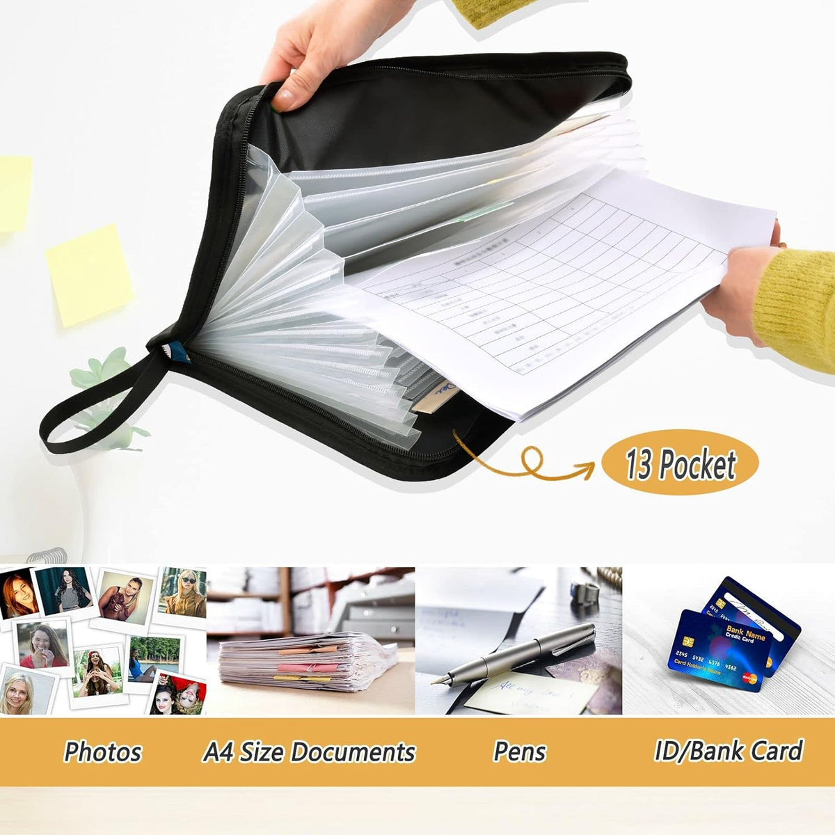 Gredecor Baseball Football Ball Pattern Expanding File Folder 13 Pockets Sports Theme Expandable Filing Folders Accordion Document Files Organizer for A4 Letter Size Paper