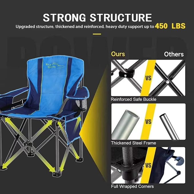 FAIR WIND Oversized Fully Padded Camping Chair