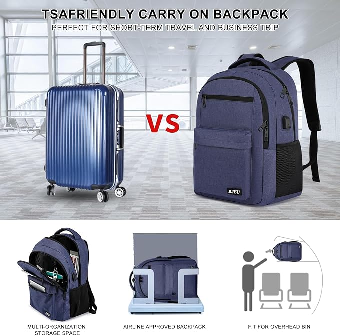 School Backpack for Teen Boys, 17.3 Inch Laptop, USB Charging Port, Anti-Theft