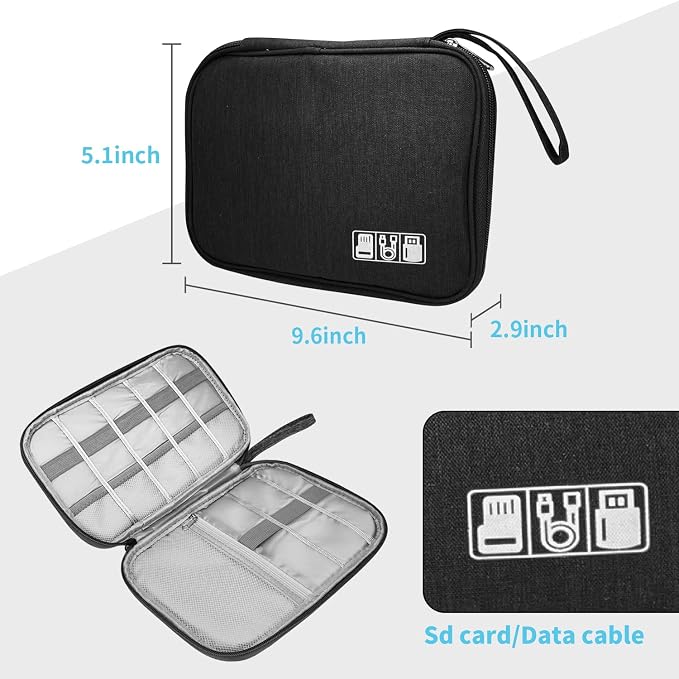Electronics Organizer Travel Case, Electronic Accessories Storage Bag, Portable