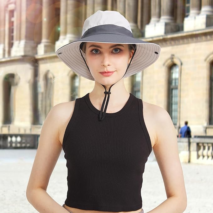 NPQQUAN Ponytail Sun Bucket Hats