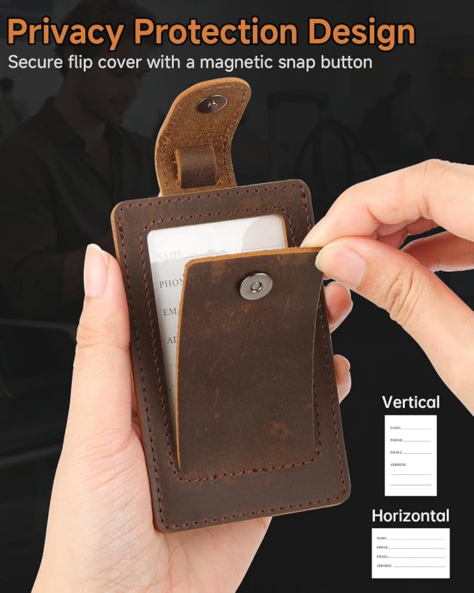 Premium Genuine Leather Luggage Tags