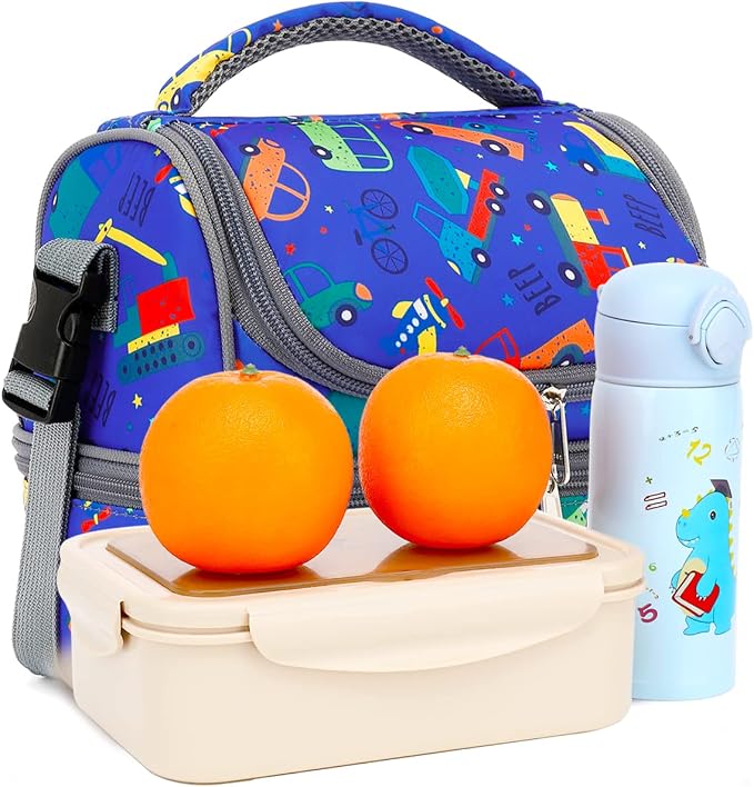 FlowFly Kids Double Decker Cooler Insulated Lunch Bag Large Tote