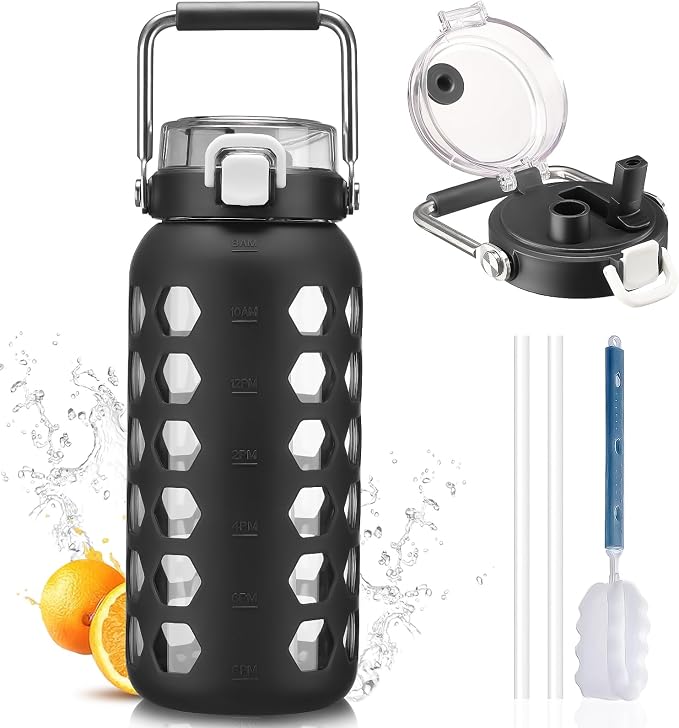 MUKOKO 64oz Glass Water Bottles