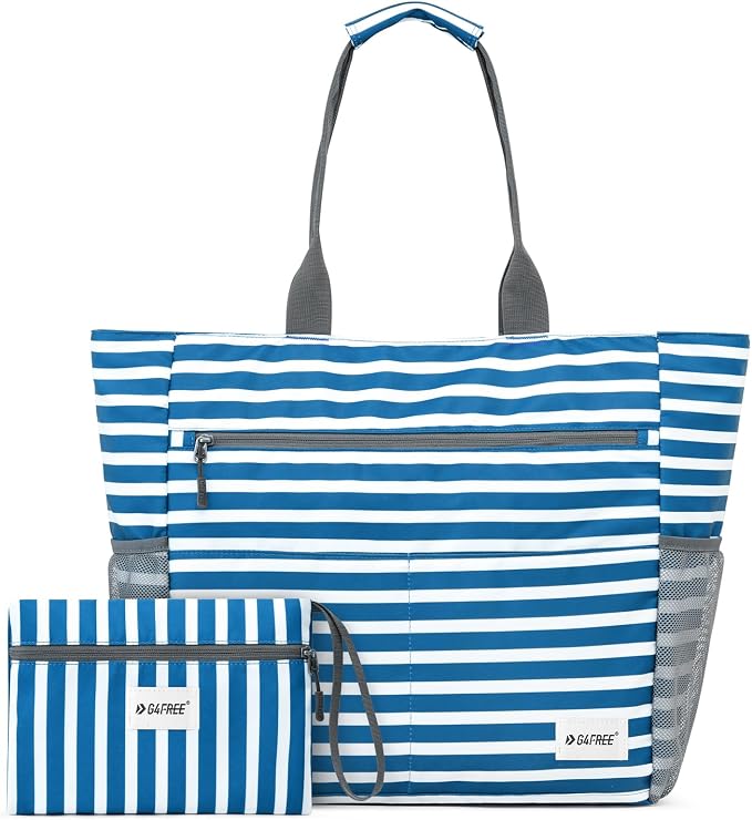 G4Free Beach Bag, Waterproof Sandproof Beach Tote Bag, Large Capacity Foldable
