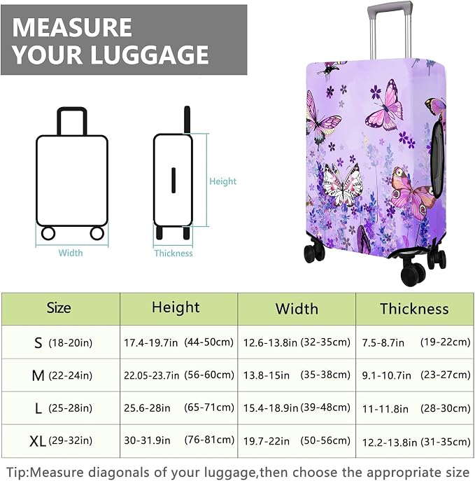 Travel Luggage Cover Suitcase Protector Fits 18-32 Inch Wheel Covers
