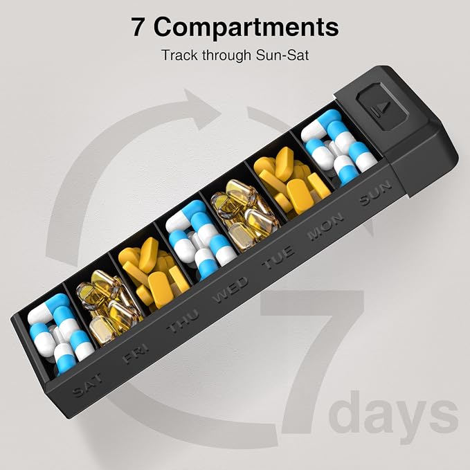 HEIYING Pill Organizer with Aluminum Shell