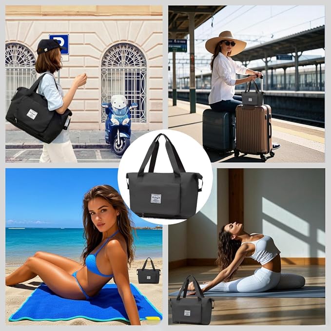 Large Capacity Foldable Travel Bag, Expandable lightweight Carry on Bag