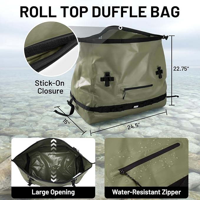 MIER Large Waterproof Duffel Bag Rolltop Dry Backpack Duffle Bags
