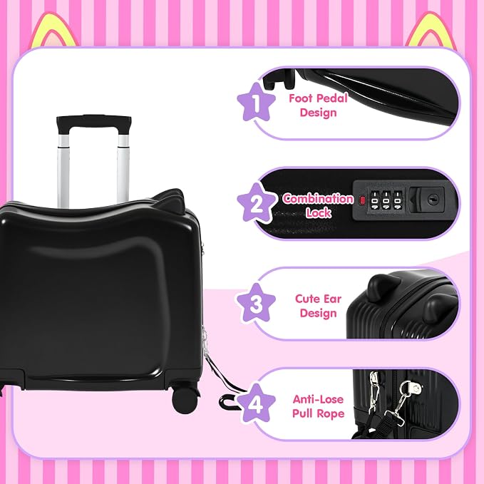 smilesun 20" Ride-On Travel Suitcase