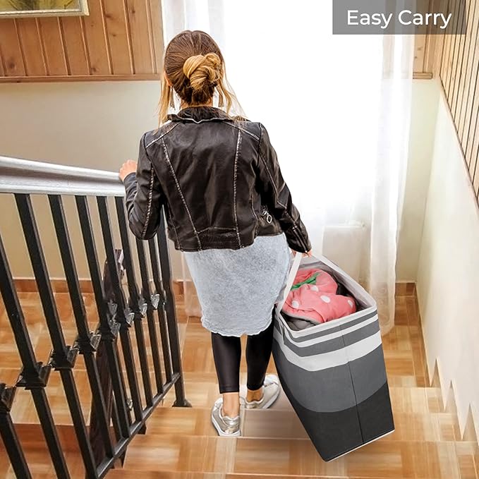 HomeHacks 2-Pack Large Laundry Basket, Waterproof, Freestanding Laundry Hamper