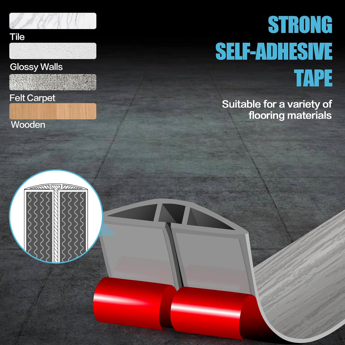 Floor Cord Cover Self Adhesive Cord Hider,10FT Cable Management, Extension Strip Protector for Wires, Prevent Cable Trips for Offices, Gyms, Exhibitions Cavity:0.51"(W) x 0.3"(H) Gray Wood