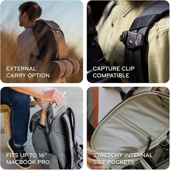 Peak Design Everyday Backpack 30L, MagLatch Top, Dual Side Access, FlexFold