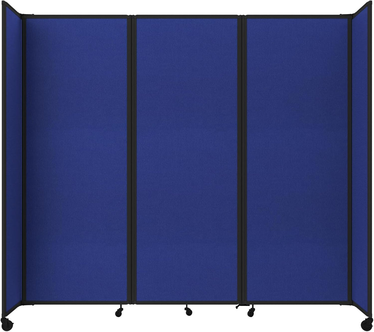 Versare Room Divider 360 Portable Wall Partition | Folding Panels | Large Freestanding Divider | Locking Wheels | Temporary Room Separator