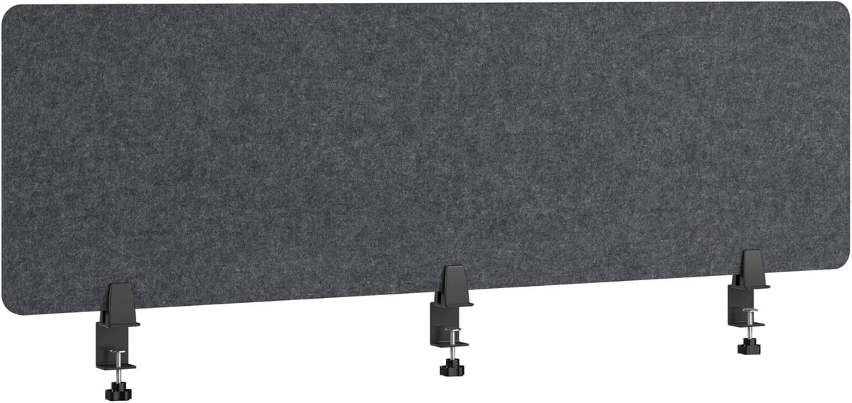 Bush Business Furniture 58W Desktop Privacy Screen in Cool Charcoal, Desk Mounted Office Partition with Acoustic Sound Dampening Panel