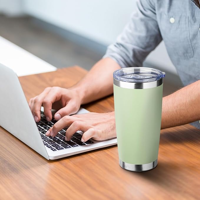 20oz Tumbler with Straw and Brush, Stainless Steel Vacuum Insulated tumbler