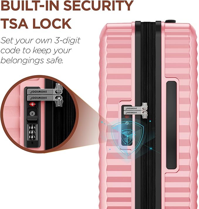 SHOWKOO Suitcase Hardside Expandable Luggage Set, Suitcase