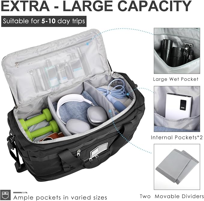 ETRONIK Travel Bag for Men Women, Gym Bag & Tactical Duffle Bags for Travel