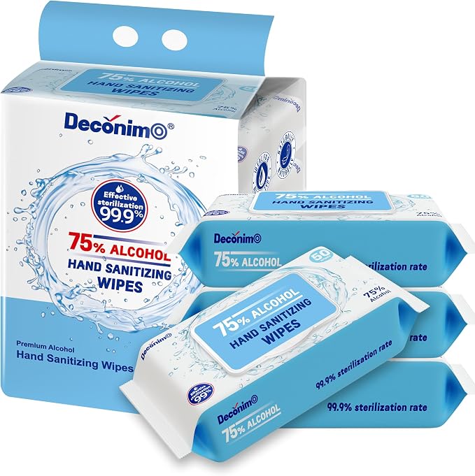 Advanced Large 75% Alcohol Hand Sanitizing Wipes, 4 Packs of 50 -