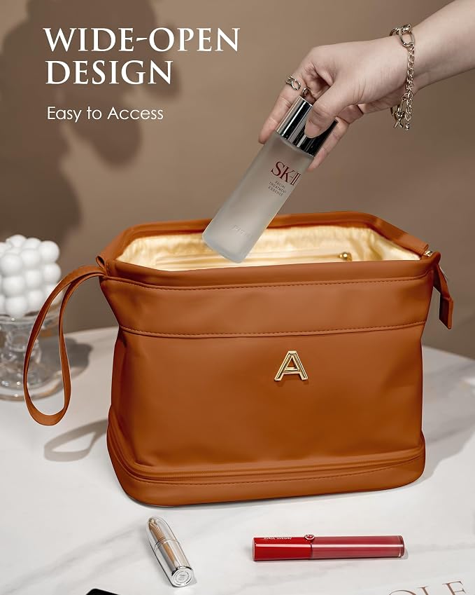 Teacher Gifts, Personalized Makeup Bag, Monogrammed Gifts, Initial Double Layer