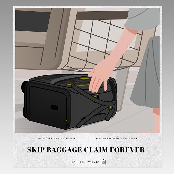 Verage 18x14x8in Spinner Underseat Carry-On Luggage -Airplane Personal Item Bag