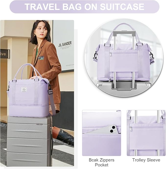 Travel Duffel Bag, Sports Tote Gym Bag, Shoulder Weekender Overnight Bag