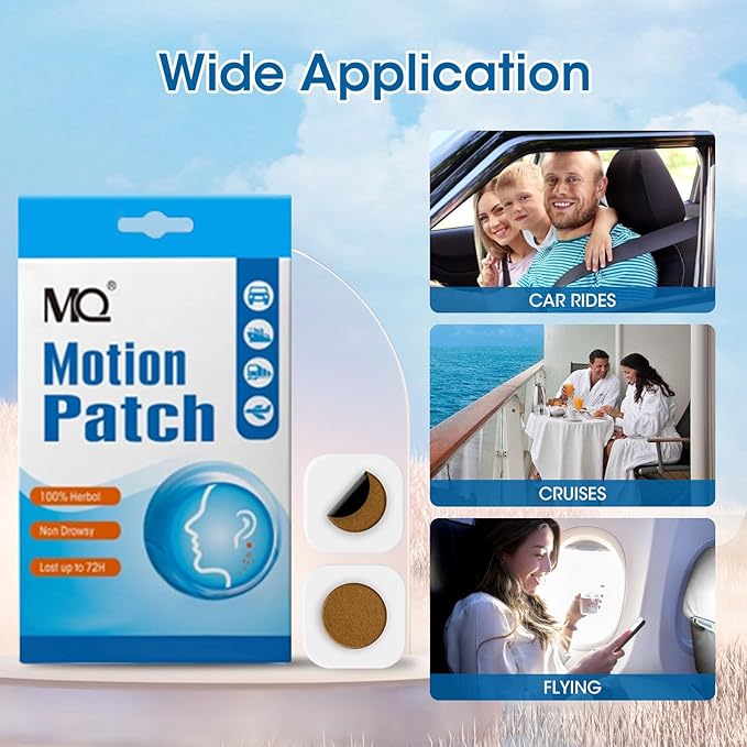 MQ Motion Sickness Patch, Non Drowsy Sea Sickness Patches Behind Ear