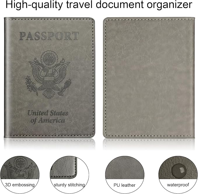 Rose Gold & Gray Passport Holder