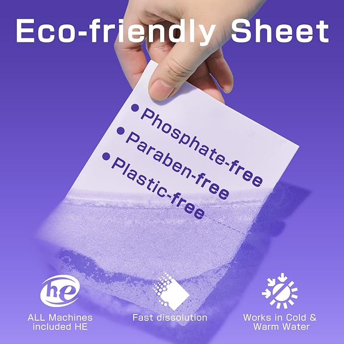 Soulink Lavender Laundry Detergent Sheets, 240 Loads