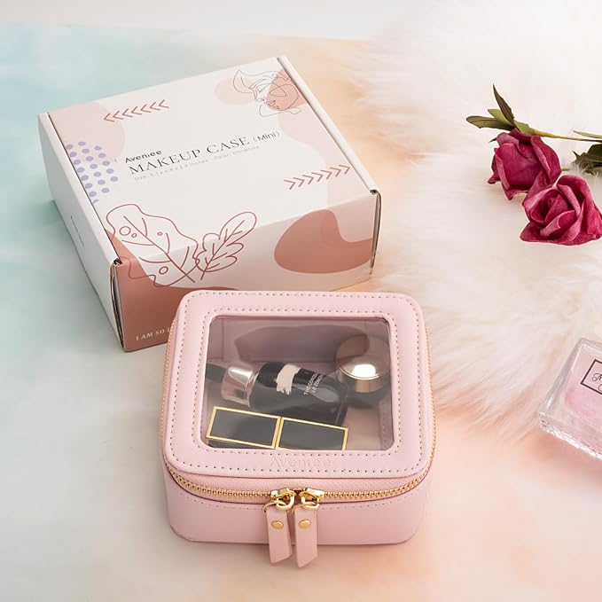 Aveniee Small Clear Makeup Bag, Mini Travel Toiletry Organizer TSA Approved