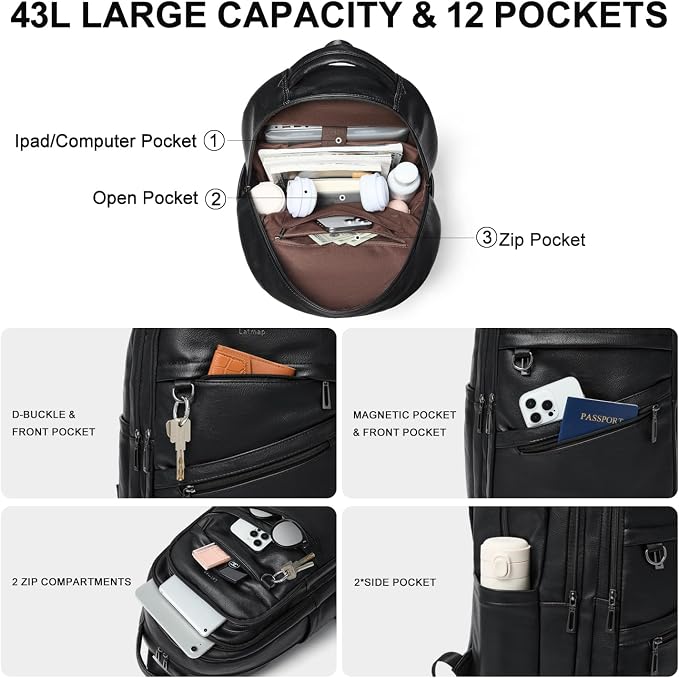 43L Backpack for Women Men