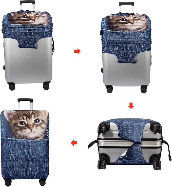 WUJIAONIAO Travel Luggage Cover Baggage Suitcase Cover Protector Skins 18-32