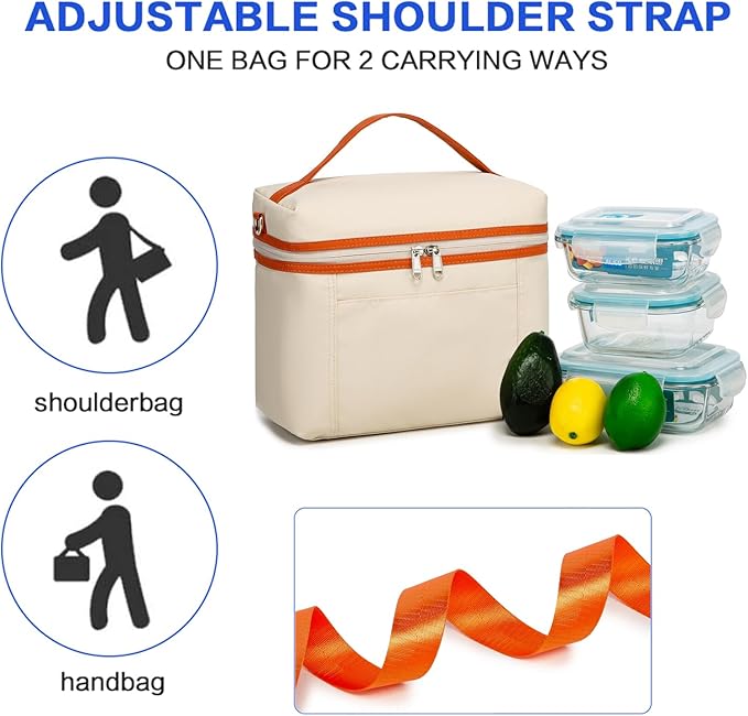NOL Insulated Lunch Bags for Women Cooler Bag Lightweight Nylon Waterproof