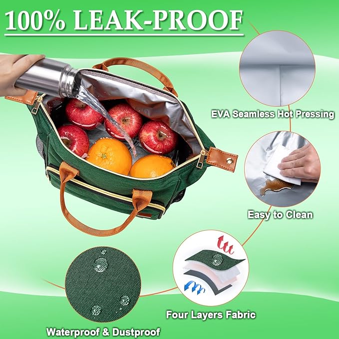TuErCao Insulated Lunch Bag Adult Lunch Box