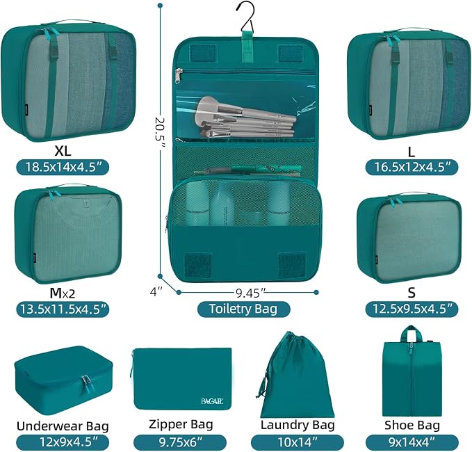 BAGAIL 6 Set/8 Set/10 Set Packing Cubes Various Sizes Packing Organizer