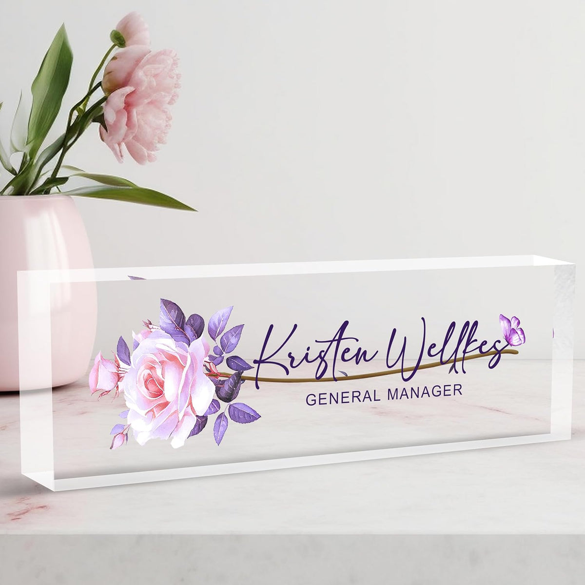 Custom Name Plate for Desk, Desk Name Plate Personalized Office Desk Decor for Women and Men, Employee Appreciation Gifts Office Gifts for Boss, Manager, Teacher, Nurse