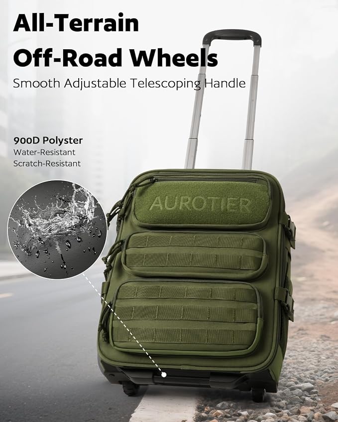 Rolling Tactical Laptop Backpack, Underseat Travel Backpack