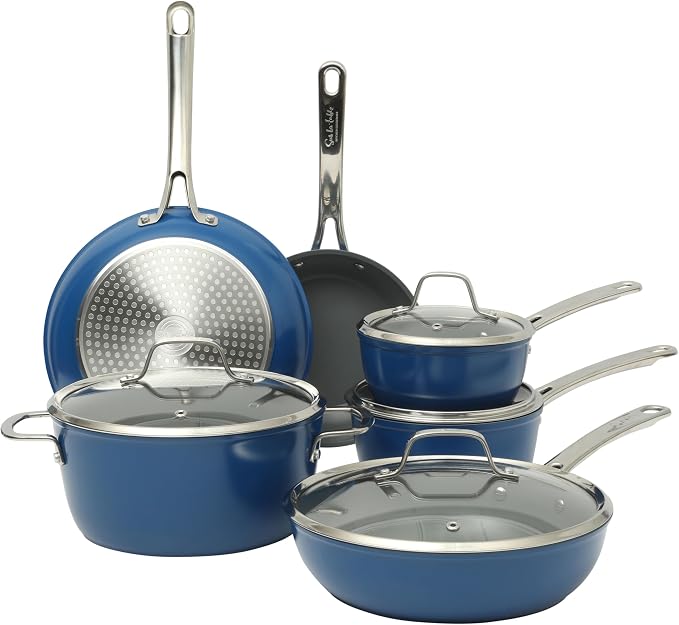 Sur La Table Kitchen Essentials Cool Commune Hard Anodized 10 Piece PFA Free