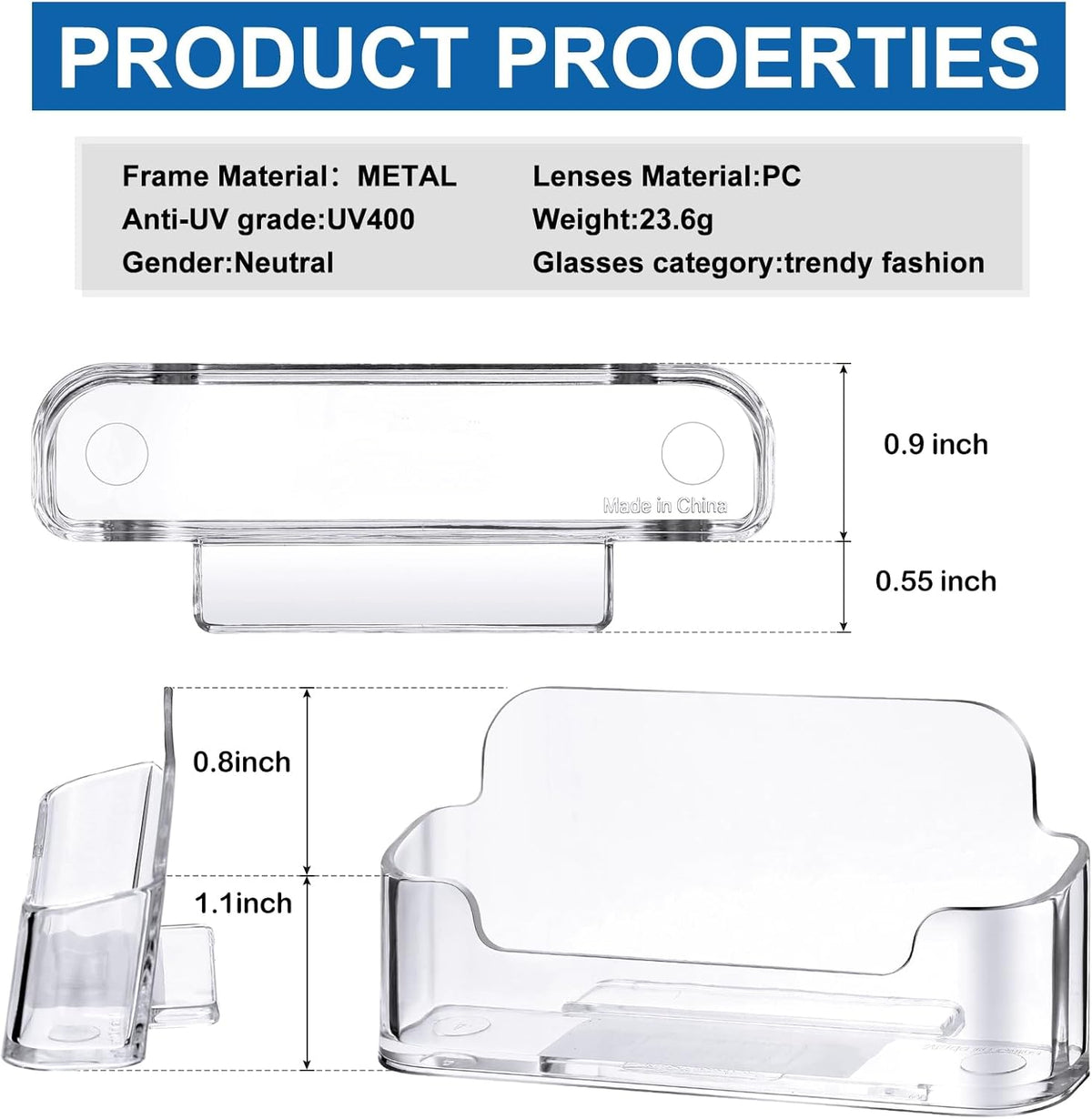 Bucherry Acrylic Business Card Holder Clear Desktop Business Card Holder Display Desk Stand for Office Exhibition Paper Brochure Supplies(96 Pieces)