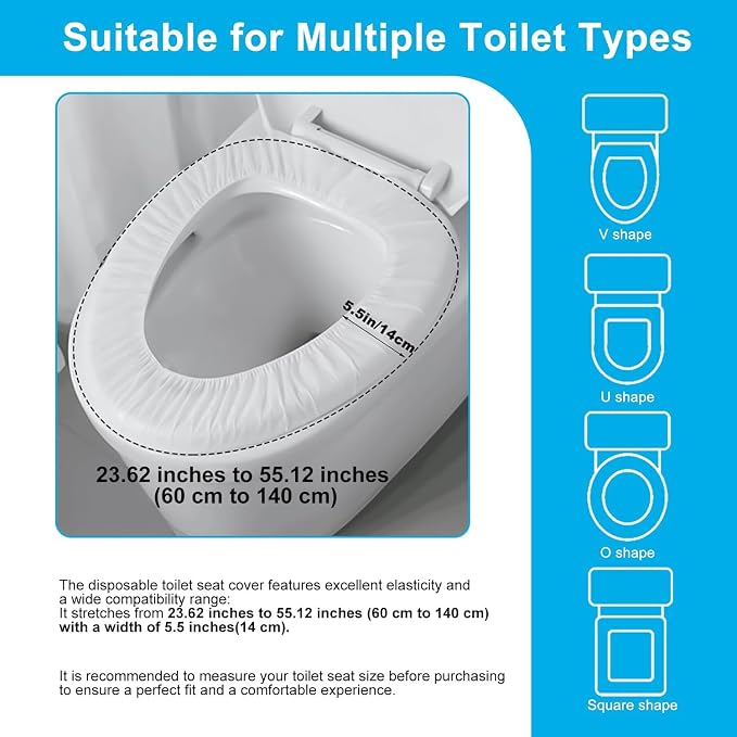20 Pack Disposable Toilet Seat Cover Waterproof Non-Woven Fabric, Disposable